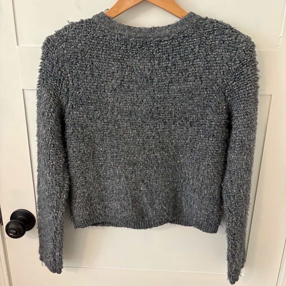 Lucky Brand Gray Boucle Sweater Lady Jacket. Size Small. - Picture 7 of 16